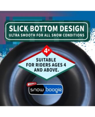 Inflatable Snow Tube, 48" Single/Double Rider Heavy Duty Air Tube, Hard Bottom Snow Sled with Handles