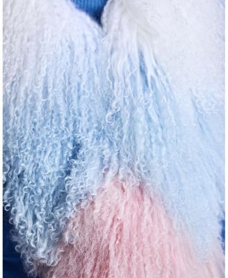 Color-Block Shearling Scarf