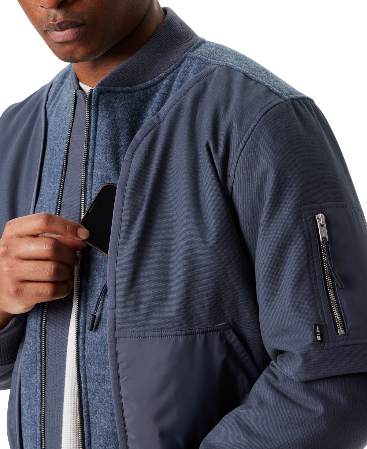 Bass Outdoor Men's Hero Mixed Media Zip-Front Bomber Jacket