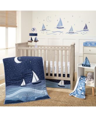 Little Skipper Nautical Sailboat, Moon & Stars Wall Decals/Stickers
