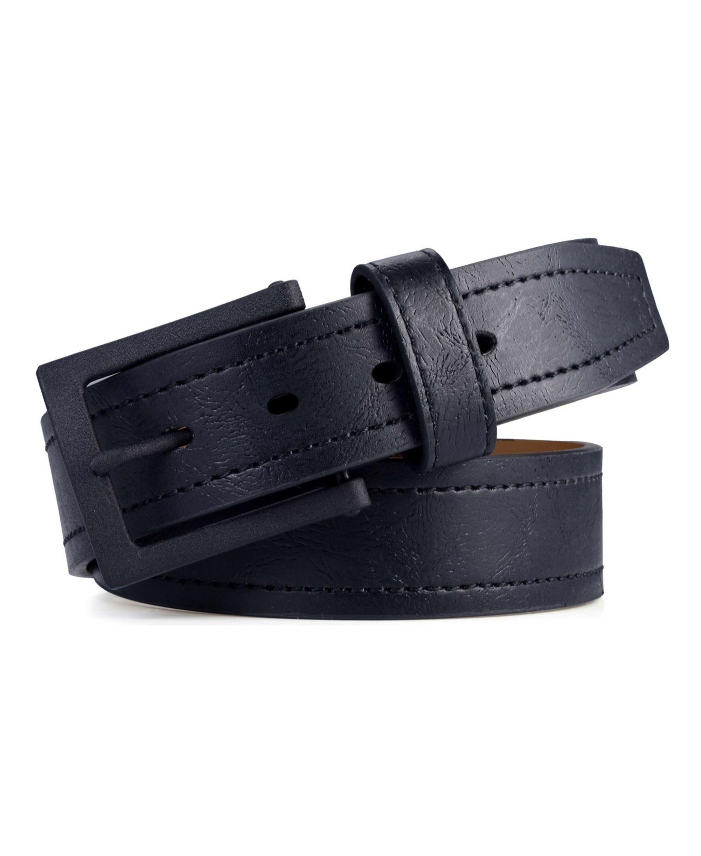 Мужской ремень Gallery Seven Mio Marino Solid Casual Prong Belt, цвет: Глубокий угольный — фото 8