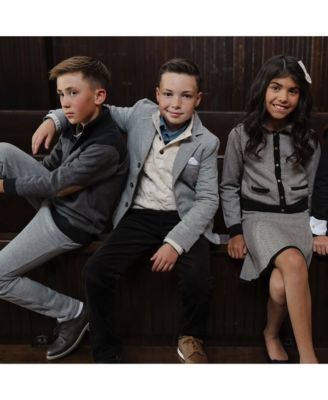 Boys Organic Mock Neck Cable Sweater with Buttons