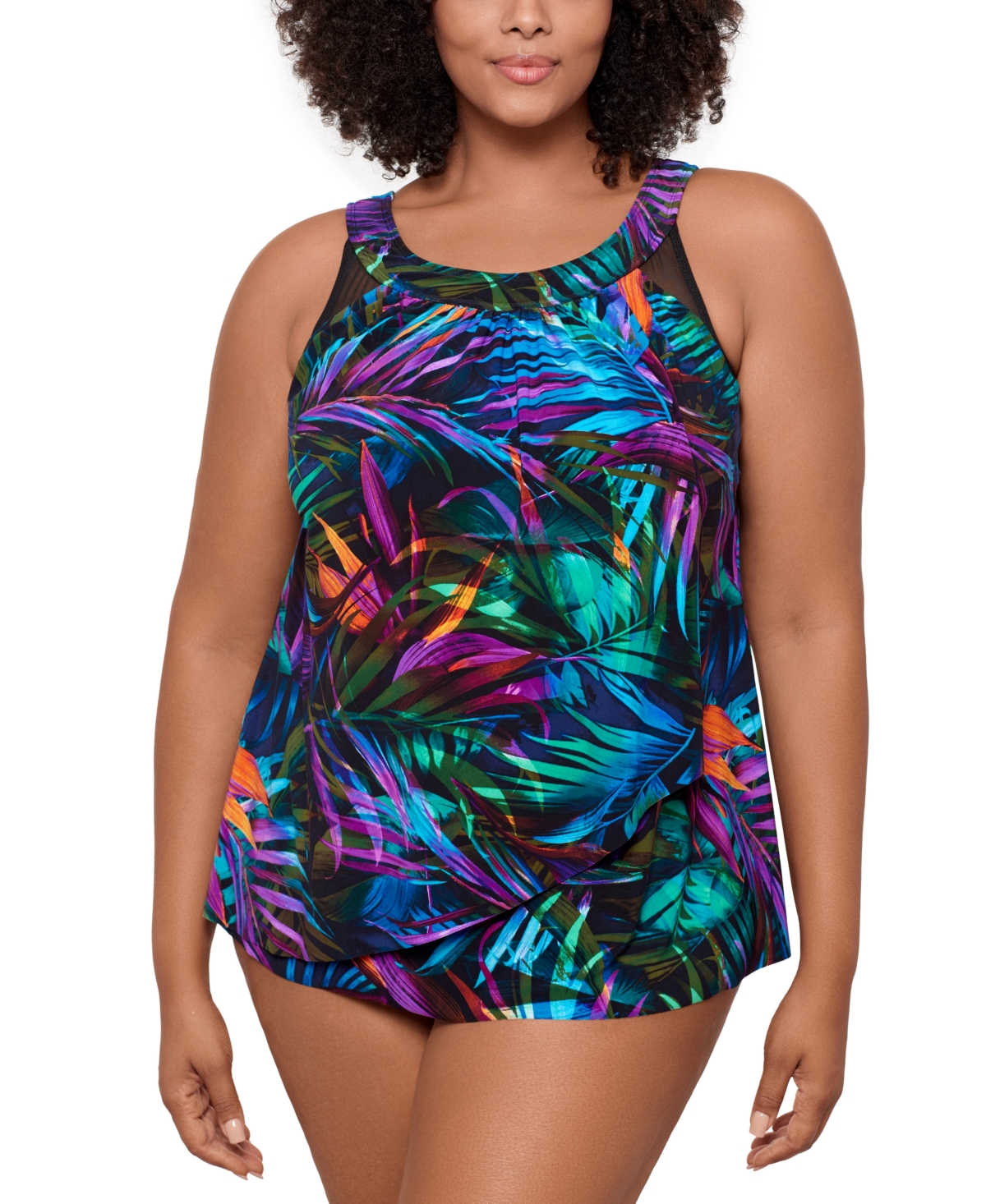 MIRACLESUIT PLUS SIZE PALMA PARADISO URSULA UNDERWIRED TANKINI TOP 