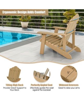 Weather Resistant HIPS Outdoor Adirondack Chair with Cup Holder