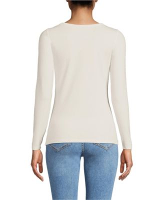 Women's Lightweight Jersey Skimming Long Sleeve Scoop Neck T-shirt