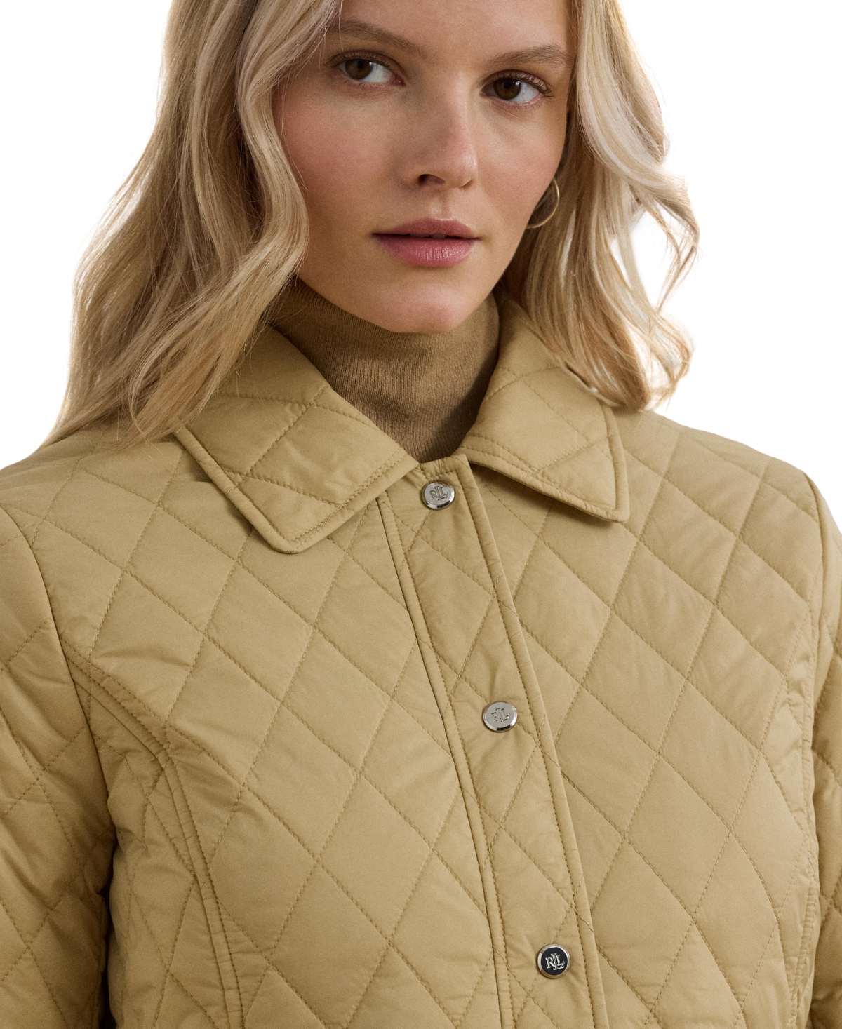 RALPH LAUREN WOMEN'S BUTTON-FRONT COLLARLESS COAT 
