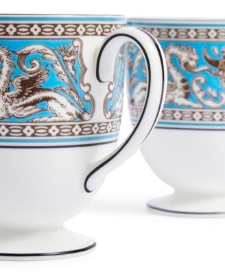 Florentine Turquoise Mugs, Set Of 2
