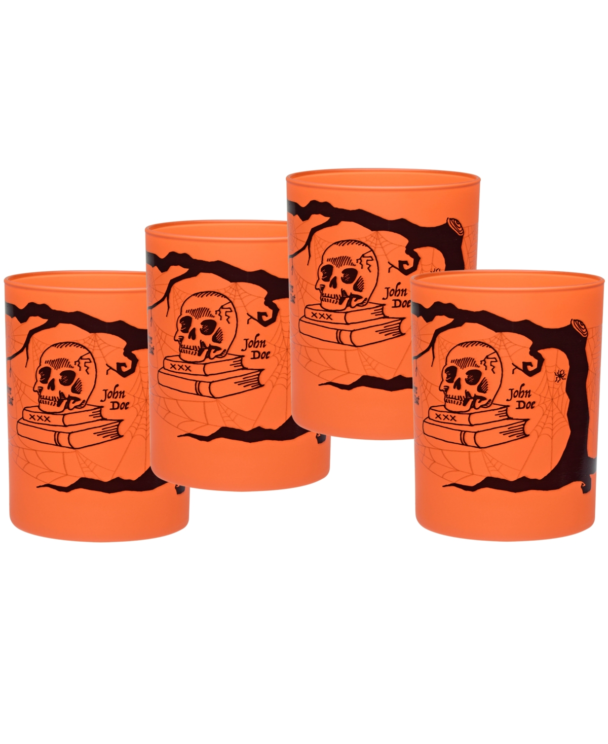 Culver Double Old-fashioned Glass, Set Of 4 In Orange