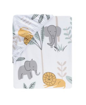 Jungle Adventure 100% Cotton Baby/Toddler Fitted Crib Sheet - White