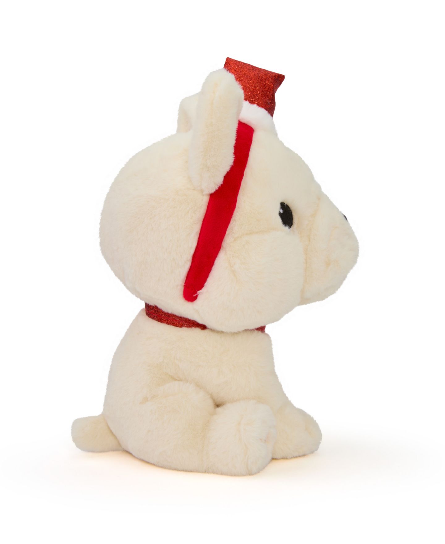 Детские мягкие игрушки Geoffrey's Toy Box 10" French Bulldog with Christmas Hat Plush Toy — фото 3