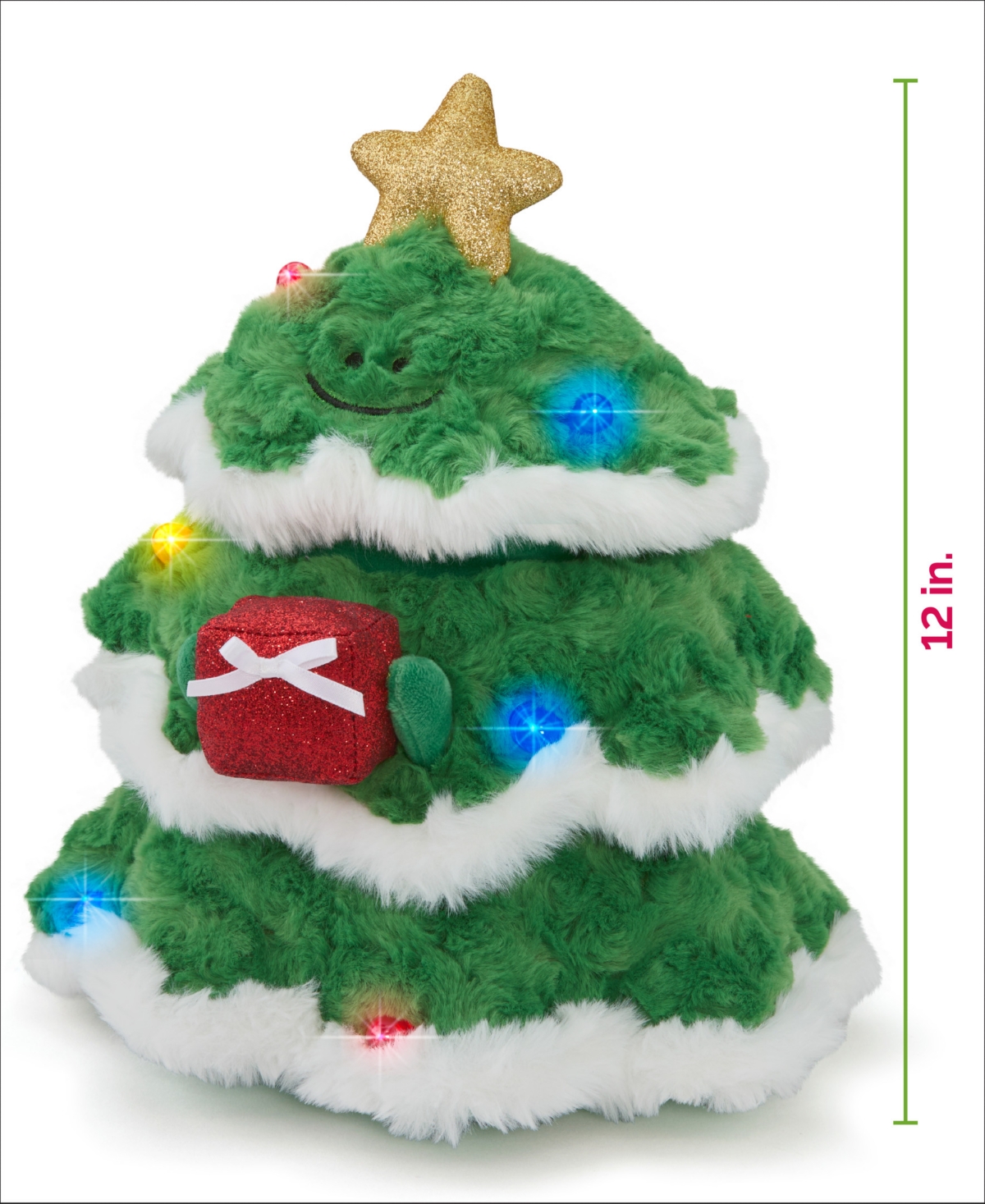 Geoffrey's Toy Box Star Brights 12" Led Light-up Plush Christmas Tree Toy, Created For Macy's In No Color