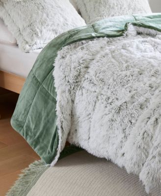 Malea Shaggy Faux-Fur 3-Pc. Comforter Set, Full/Queen