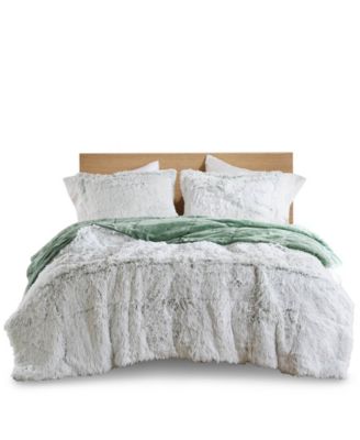 Malea Shaggy Faux-Fur 3-Pc. Comforter Set, Full/Queen