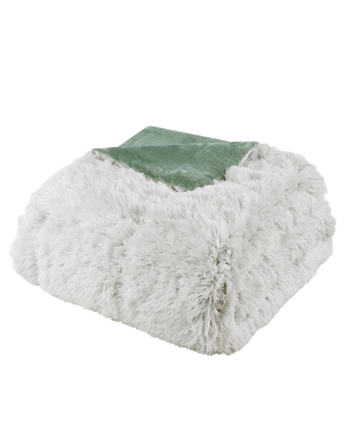 Intelligent Design Malea Shaggy Faux-fur 2-pc. Comforter Set, Twin/twin Xl In Green,white