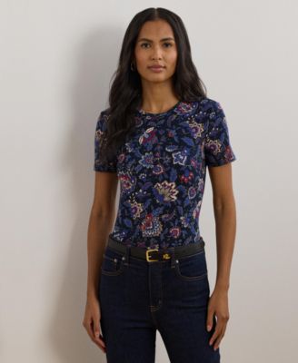 Lauren Ralph Lauren - Women's Floral Stretch Cotton Crewneck Tee