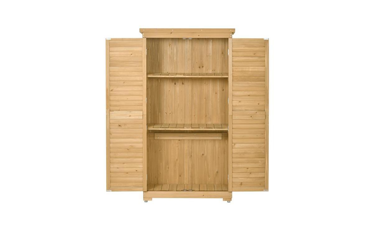 Slickblue Wooden Garden Shed 3-tier Patio Storage Cabinet Outdoor Organizer Wooden Lockers with Fir Wood