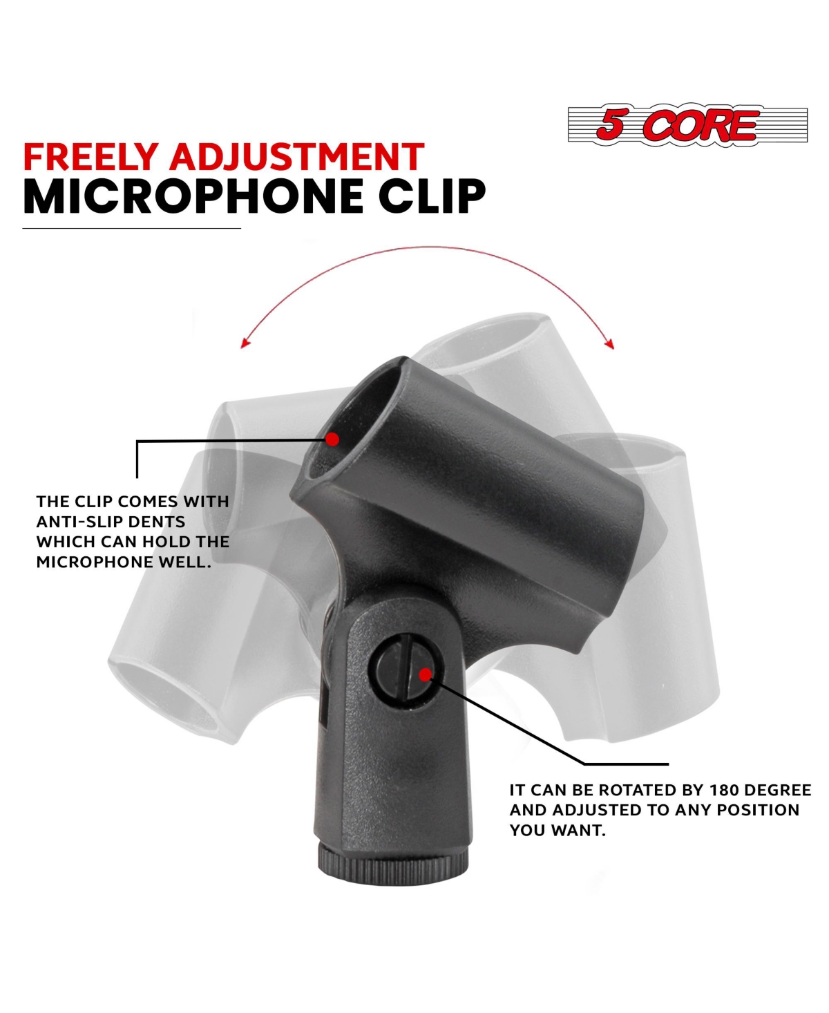 5 Core Professional Instrument Microphone Pencil Mic Condenser Cardioid Unidirectional Stick Microfono with Windscreen Mic Clip & Case Instru Mic 300