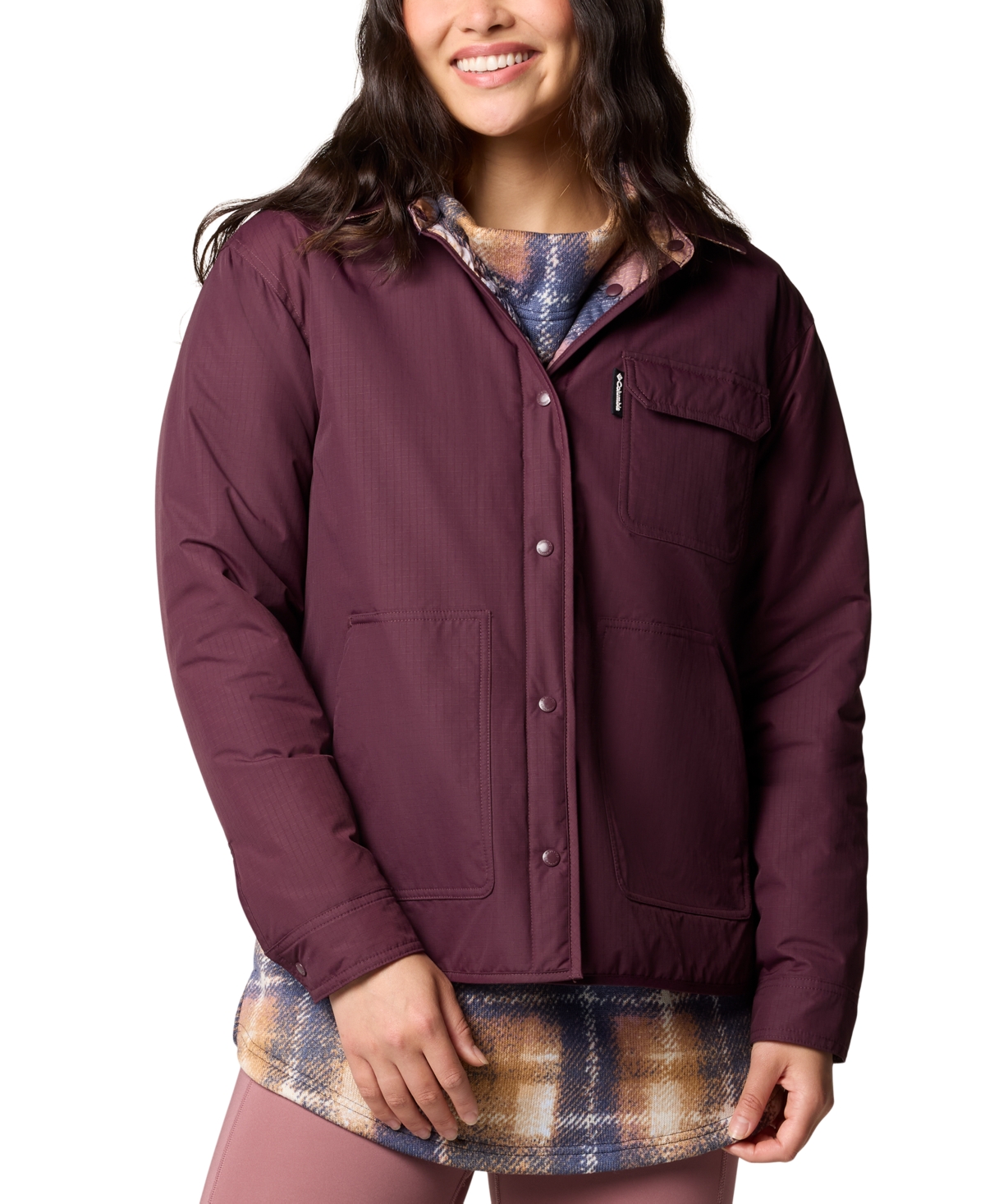COLUMBIA WOMEN'S LONGHORN RIDGE REVERSIBLE SHIRT JACKET 