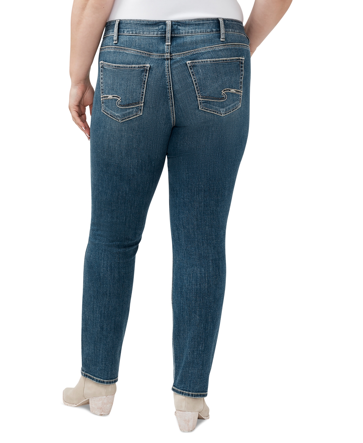 Silver Jeans Co. Plus Size Suki Mid-Rise Curvy-Fit Straight-Leg Jeans