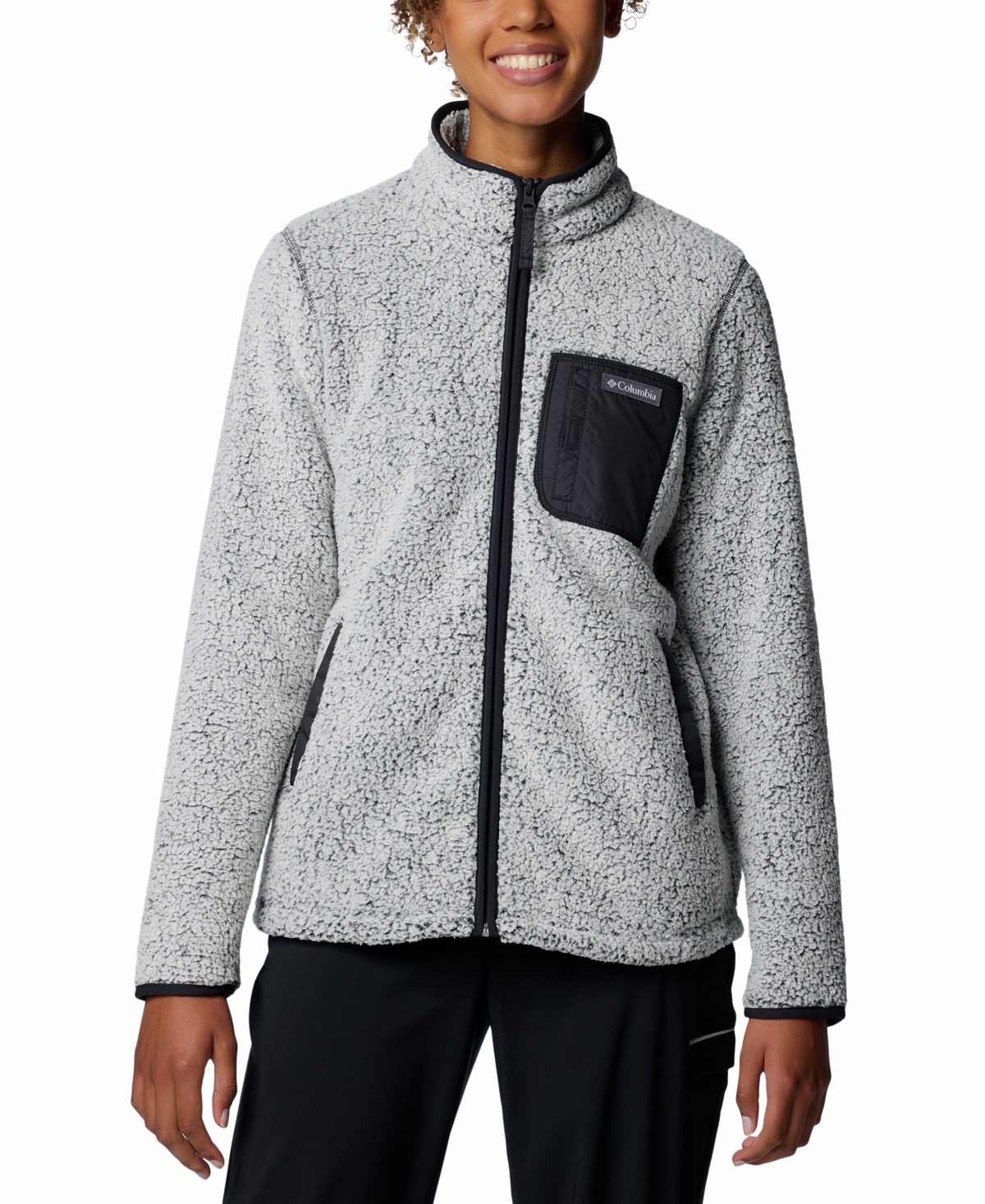 Columbia Women's West Bend Stand-collar Fleece Jacket In Black Frosted