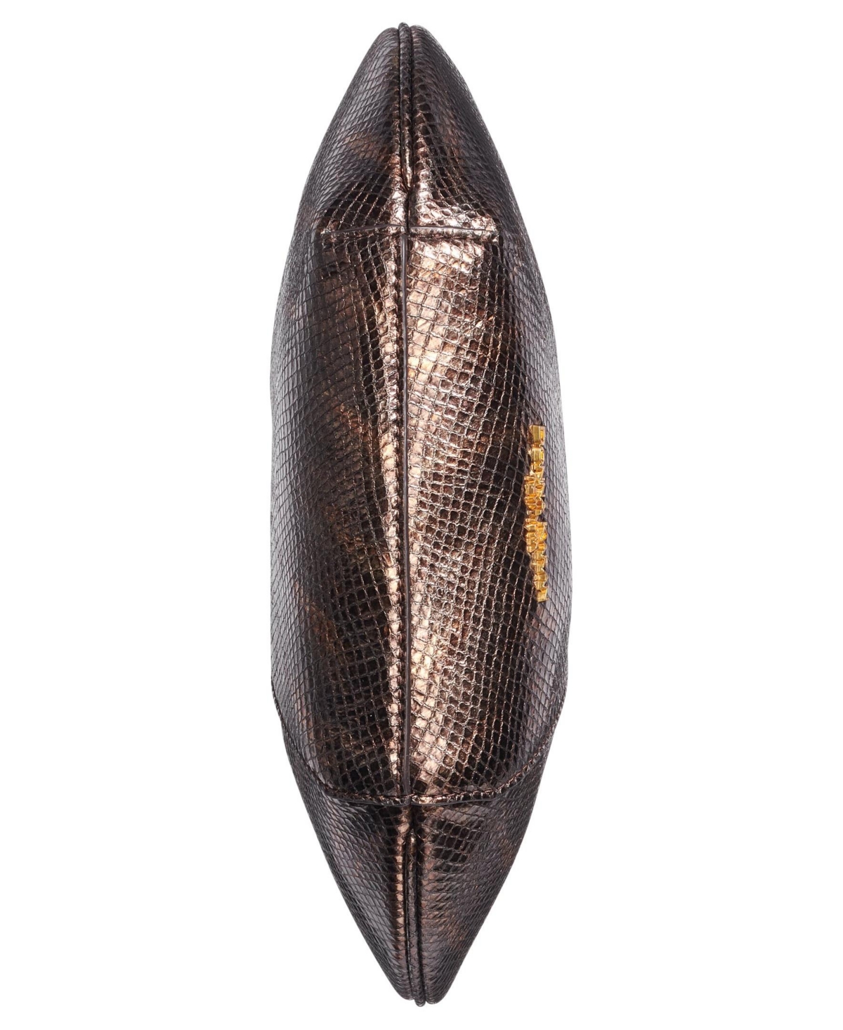 Donna Karan Baldwin Mini Metallic Snake Shoulder With Leather Wrapped Rounded Handle In Snake Gold