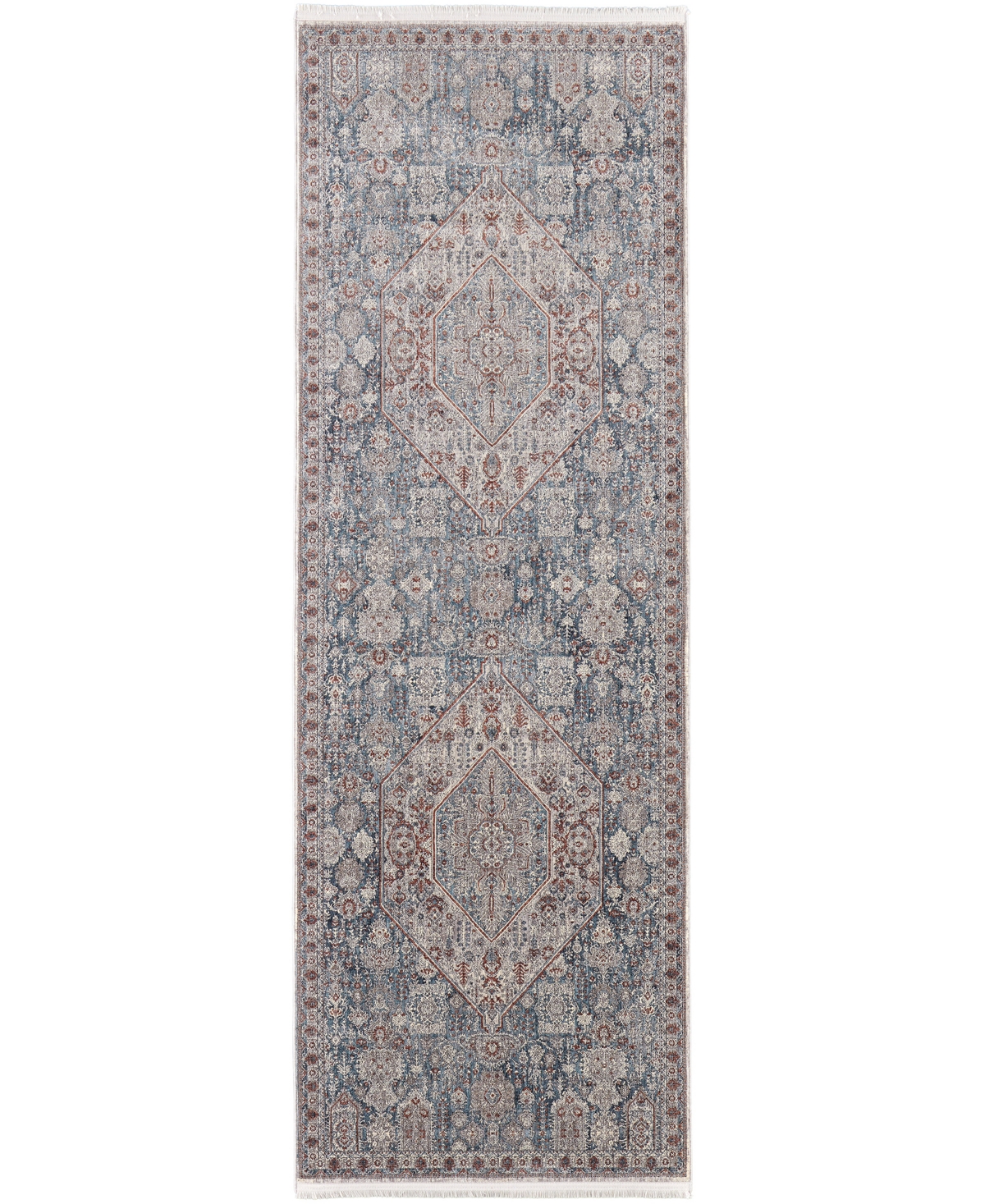 Feizy Marquette 39guf 2'8''x10' Runner Area Rug In Blue,ivory