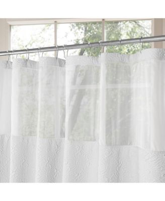 Starburst Water Repellent Crinkle Shower Curtain with Snap-in Liner and Hooks Set, 71"X72"