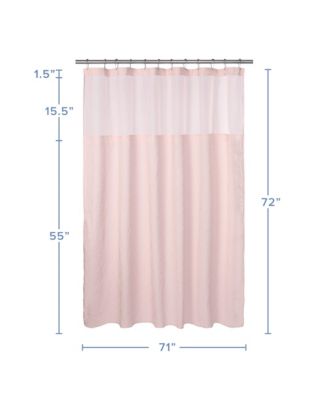 Starburst Water Repellent Crinkle Shower Curtain with Snap-in Liner and Hooks Set, 71"X72"
