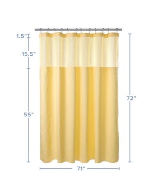 Starburst Water Repellent Crinkle Shower Curtain with Snap-in Liner and Hooks Set, 71"X72"
