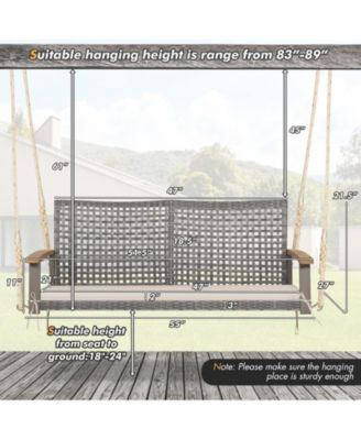 2-Person Patio Wicker Hanging Swing Chair