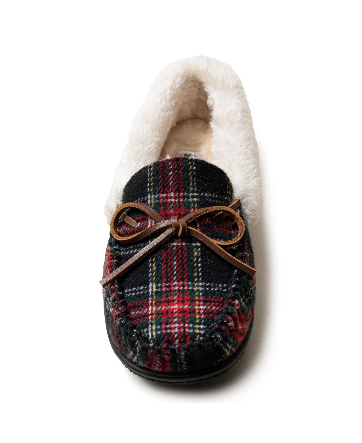 Женские тапочки Minnetonka Camp Collar Moc Slipper, цвет: Чёрный клетчатый — фото 3