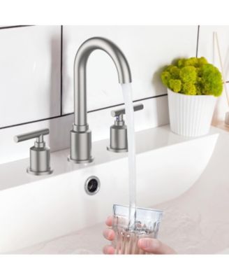 Garmin Bathroom Faucet, Bathroom Sink Faucet, 8 Inch Bathroom Faucet for Sink 3 Hole with Stainless Steel Pop-up Drain for Your Bathroom