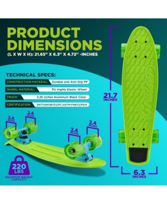 6'' PP Deck Skateboard, Mini Cruiser Skateboard for Kids, Teens, and Adults