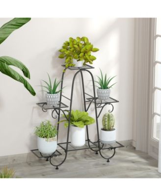 Multilayer 6 Tier Plant Stand Metal Flower Rack Stand Display Holder Garden