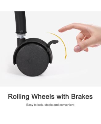 Metal 6 Pot Plant Stand Decorative Flower Pot Holder with Wheels For Indoor Outdoor