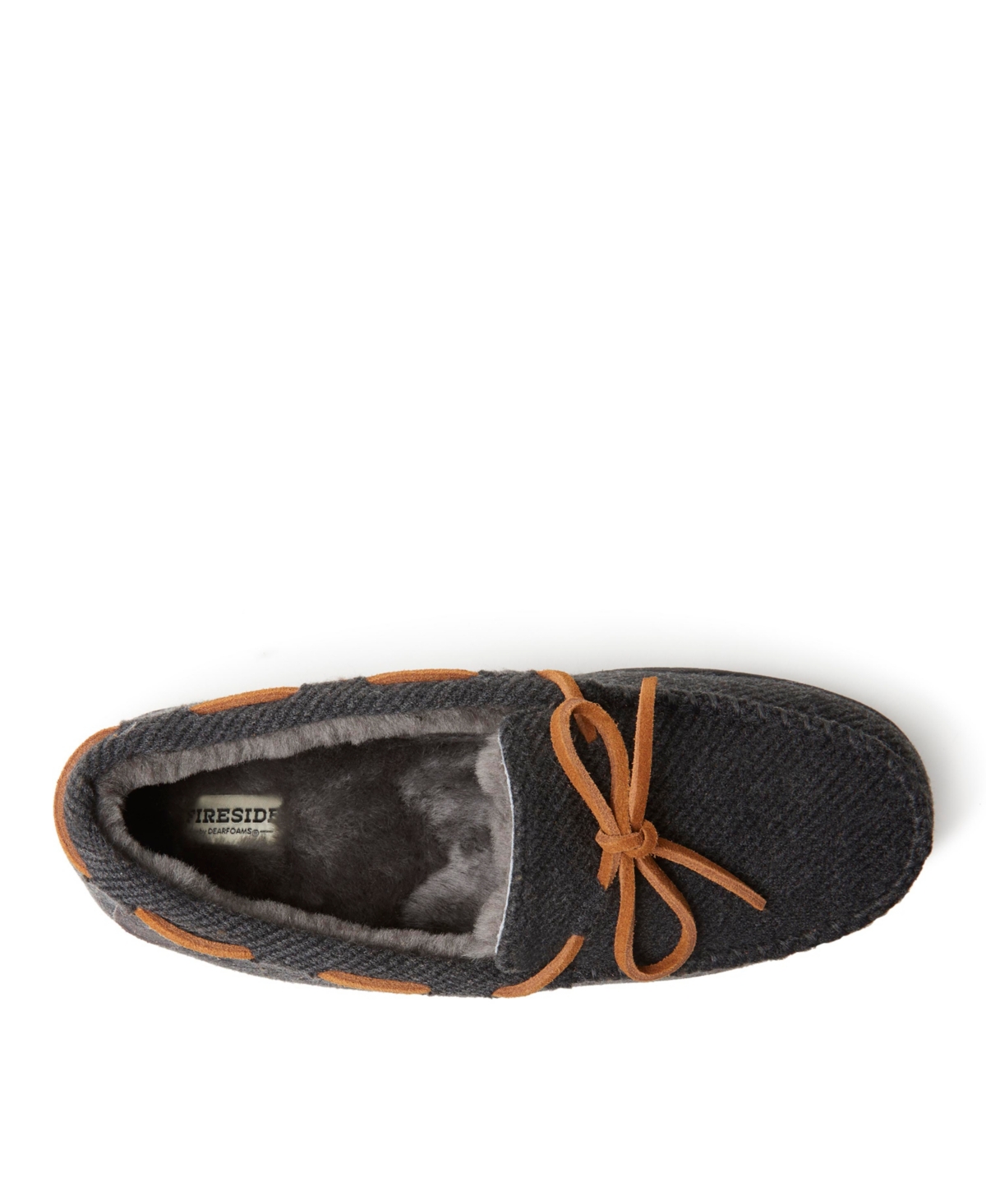 Dearfoams Men's Fireside By Grafton Genuine Shearling Moccasin Slipper