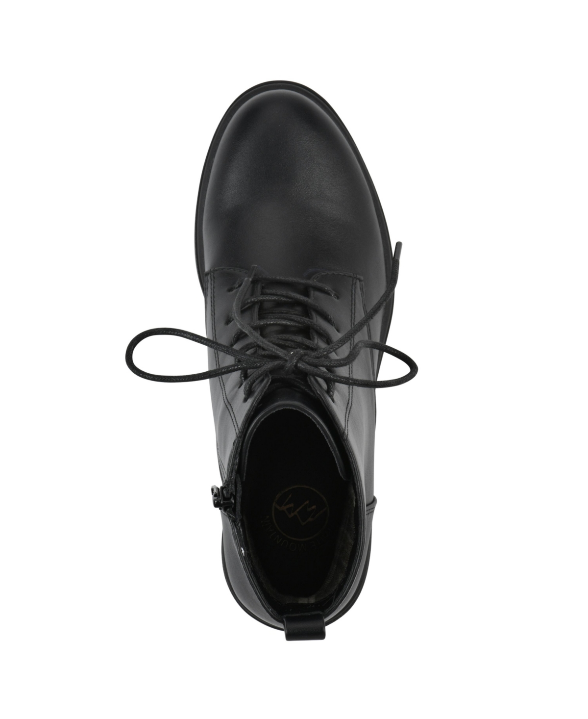 White Mountain Women's Tappy Lug Sole Combat Boots In Black Smooth