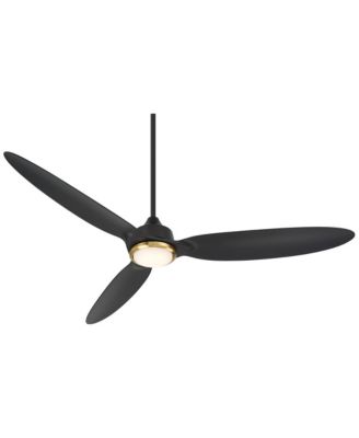 60" Revere Indoor Outdoor Ceiling Fan 3 Blade Customize LED Remote Control Matte Black Finish Bedroom Patio Damp Rated