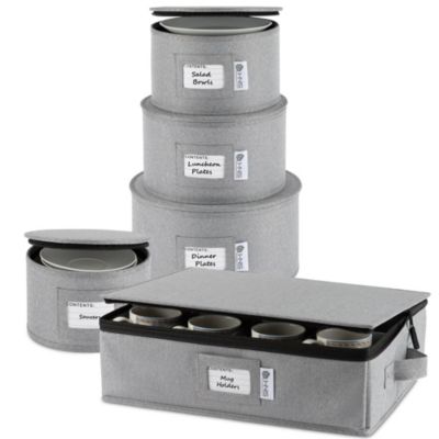 Hard Shell Storage Containers 5-Piece Set for Dinnerware Service for 12