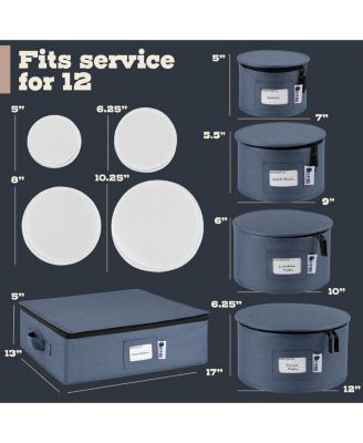 Hard Shell Storage Containers 5-Piece Set for Dinnerware Service for 12