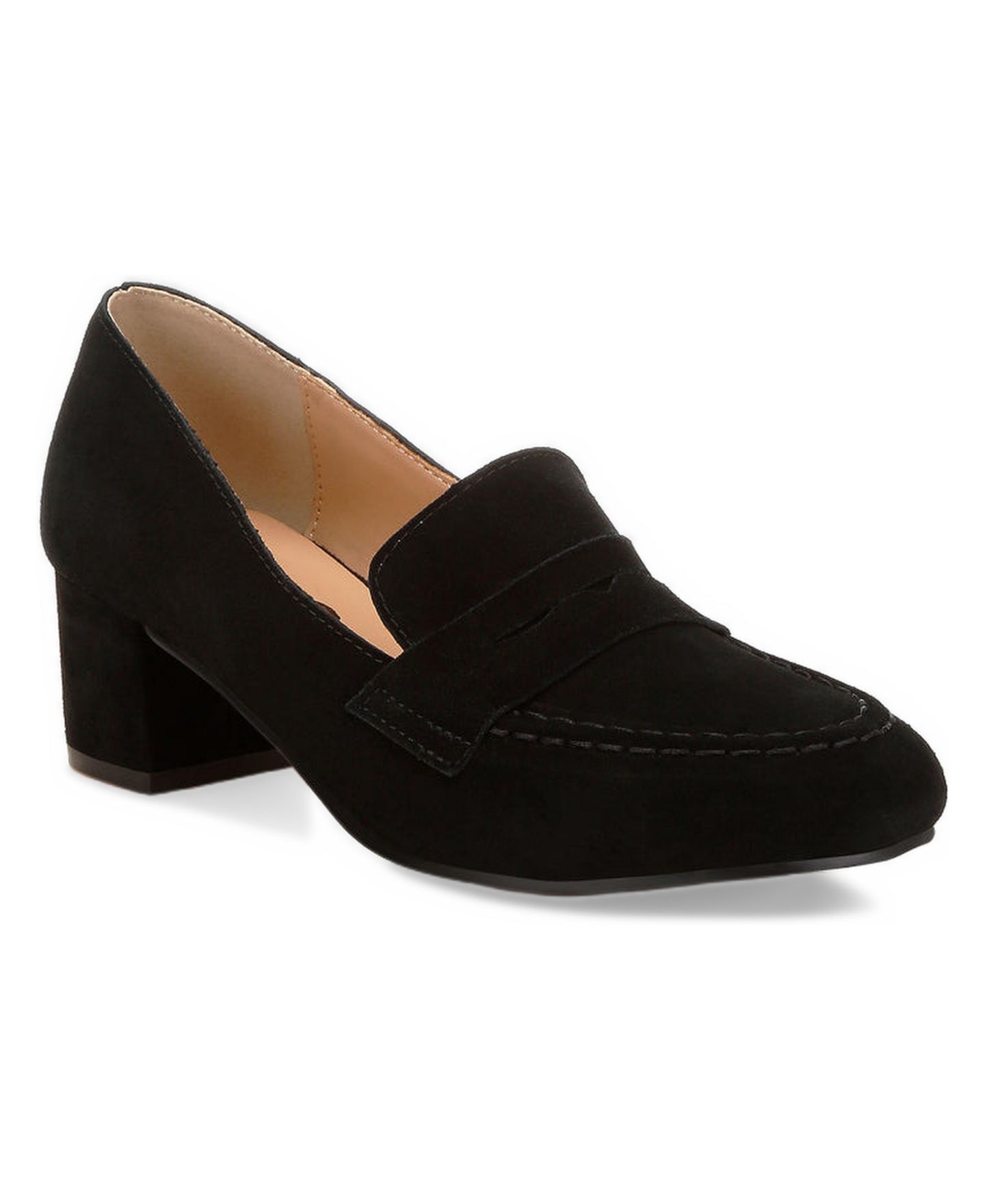 Женские туфли Rag & Co Astra Block Heel Genuine Suede, цвет: Чёрный — фото 1