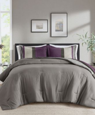 Boulder Stripe Micro Suede 3-Pc. Comforter Set, Full/Queen