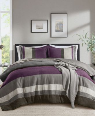 Boulder Stripe Micro Suede 3-Pc. Comforter Set, King/California King