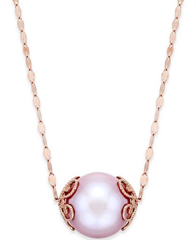 pearl gold rose pink necklace 13mm windsor 14k pendant jewelry main