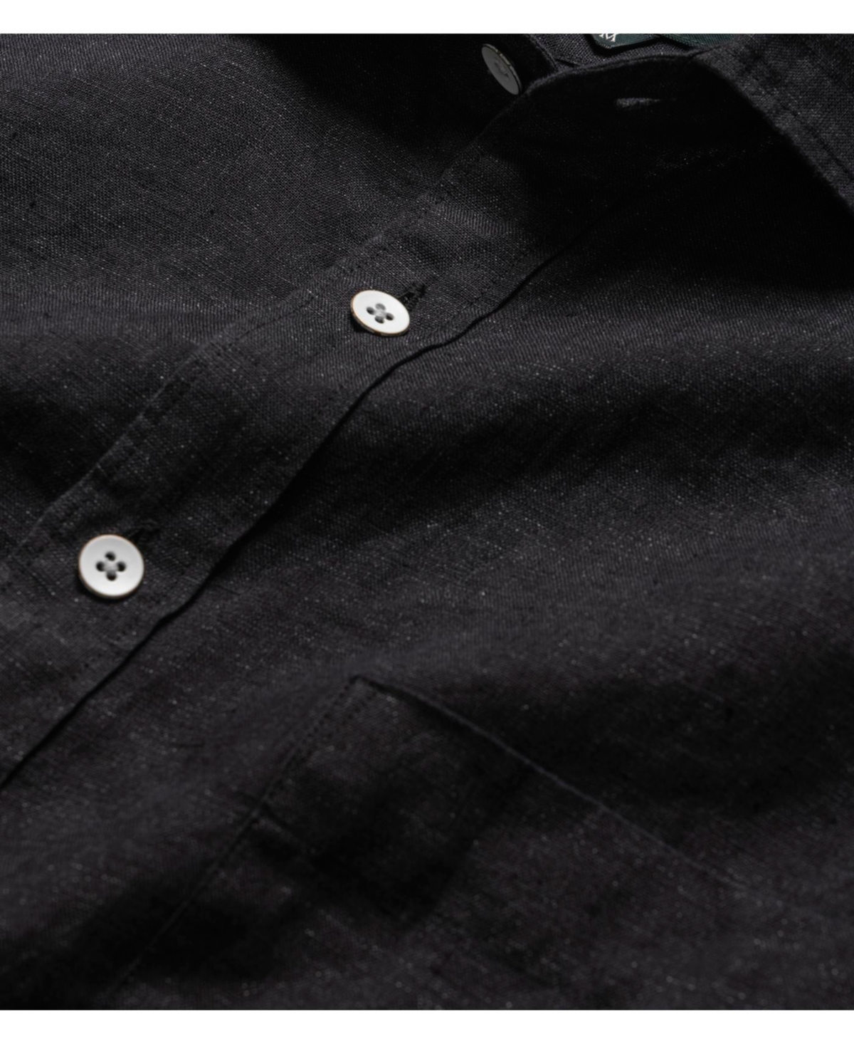 Rodd & Gunn Men's Seaford Sports Fit Long Sleeve Linen Shirt In Black