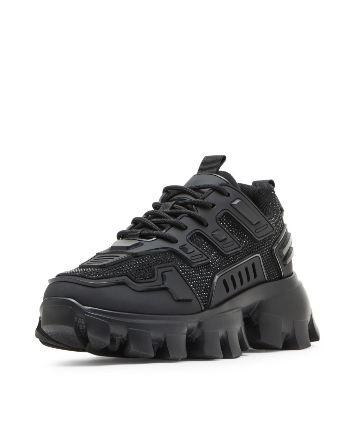 Steve Madden Ponce Mens Lace-up Chunky Running & Training Shoes In Rhinestones