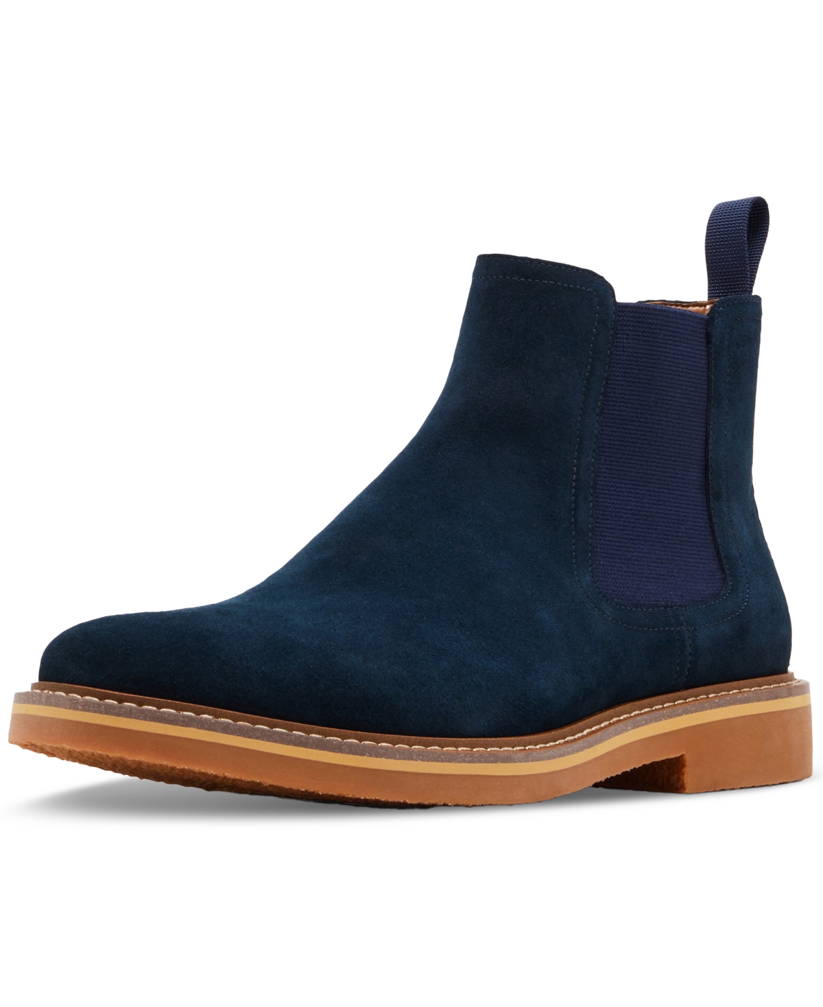 Steve Madden Persee Mens Comfort Insole Suede Booties In Navy Suede