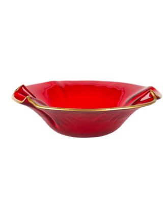 Holiday Glass Small Ruffled Bowl