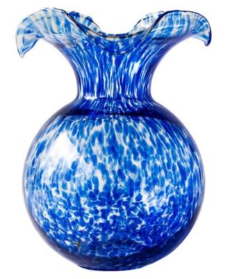 Hibiscus Glass Cobalt Tortoiseshell Medium Fluted Vase