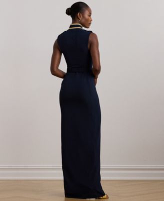 Lauren Ralph Lauren Women's Metallic-Trim Belted Georgette Gown